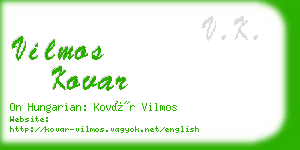 vilmos kovar business card